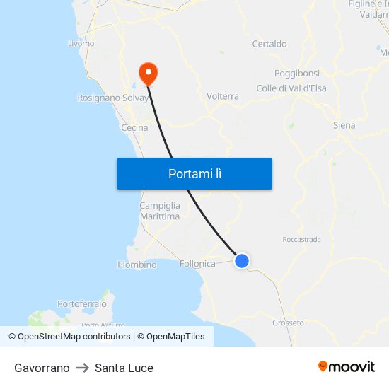 Gavorrano to Santa Luce map