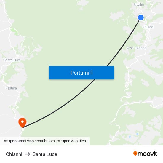 Chianni to Santa Luce map