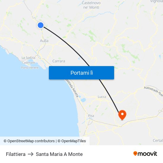 Filattiera to Santa Maria A Monte map