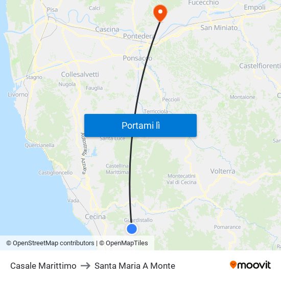 Casale Marittimo to Santa Maria A Monte map