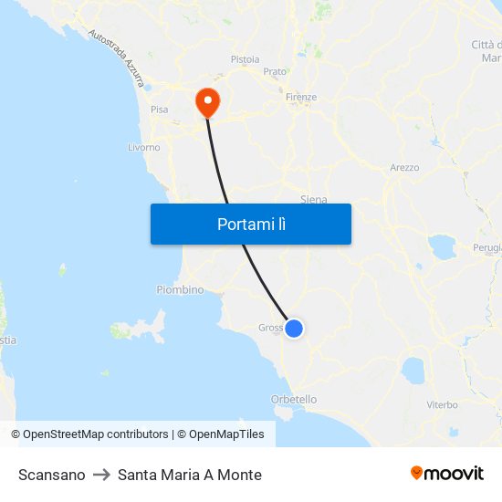 Scansano to Santa Maria A Monte map