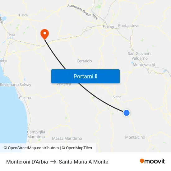 Monteroni D'Arbia to Santa Maria A Monte map