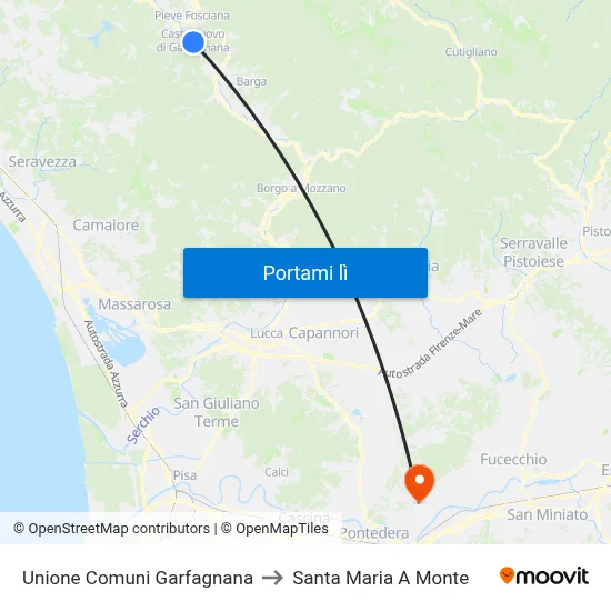 Unione Comuni Garfagnana to Santa Maria A Monte map