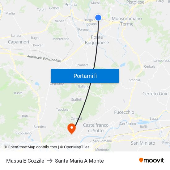 Massa E Cozzile to Santa Maria A Monte map