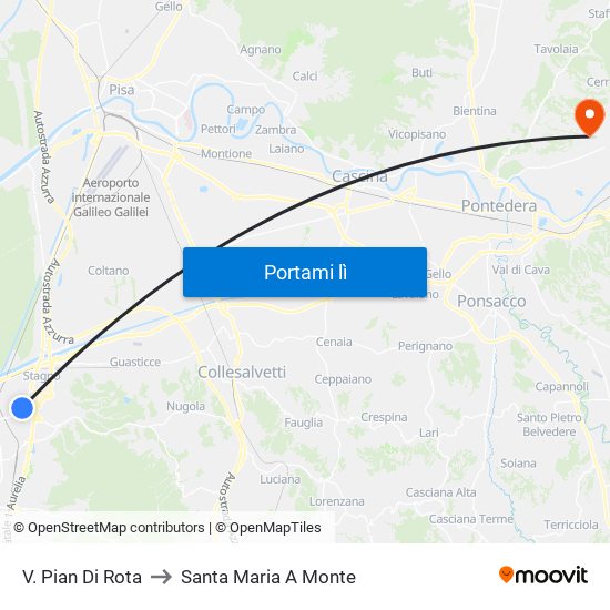 V. Pian Di Rota to Santa Maria A Monte map