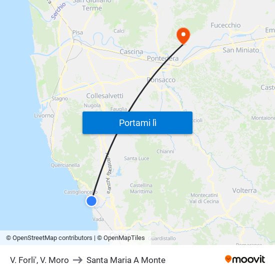 V. Forli',  V. Moro to Santa Maria A Monte map