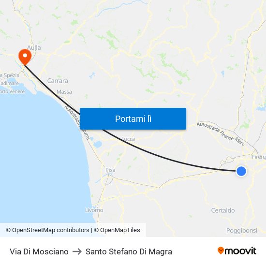 Via Di Mosciano to Santo Stefano Di Magra map