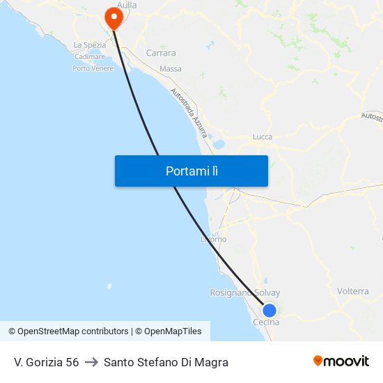 V. Gorizia 56 to Santo Stefano Di Magra map