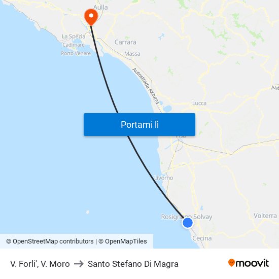 V. Forli',  V. Moro to Santo Stefano Di Magra map