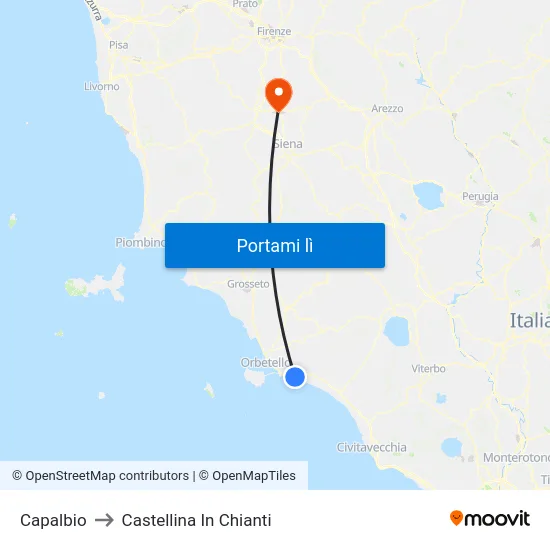 Capalbio to Castellina In Chianti map