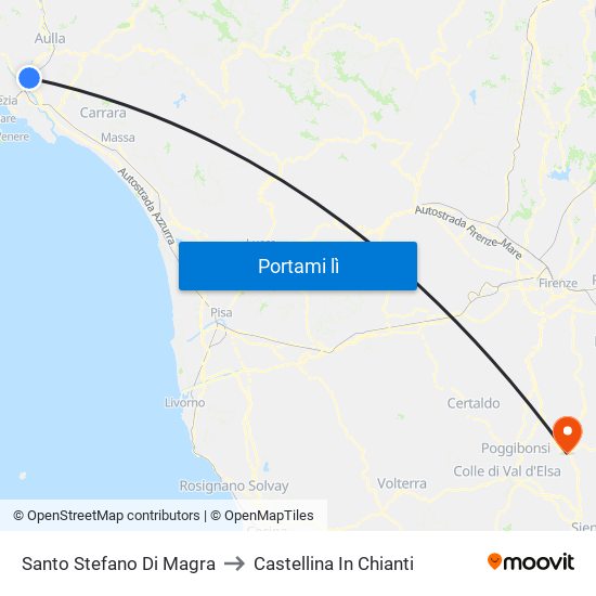 Santo Stefano Di Magra to Castellina In Chianti map
