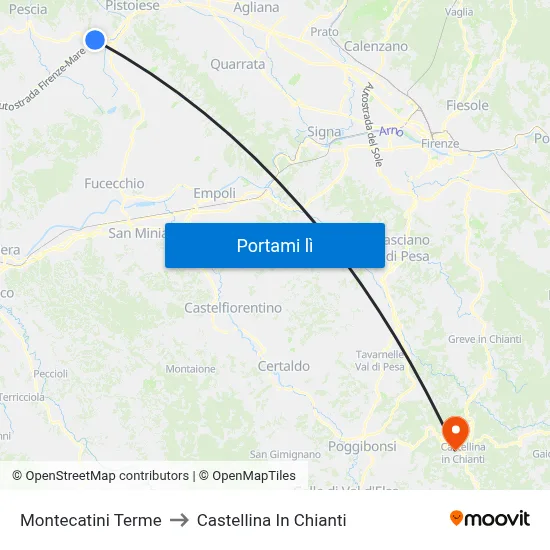 Montecatini Terme to Castellina In Chianti map