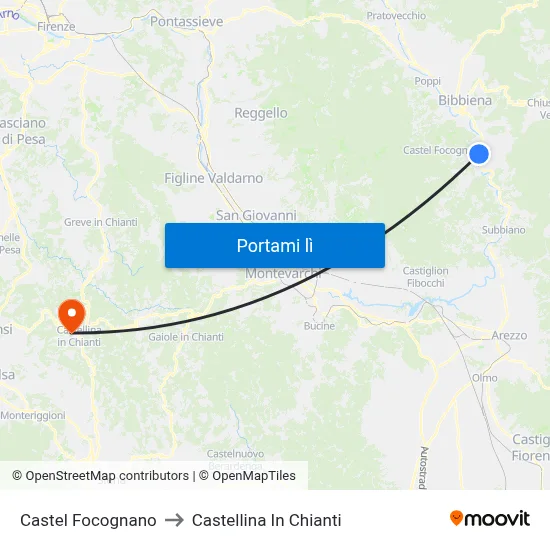 Castel Focognano to Castellina In Chianti map