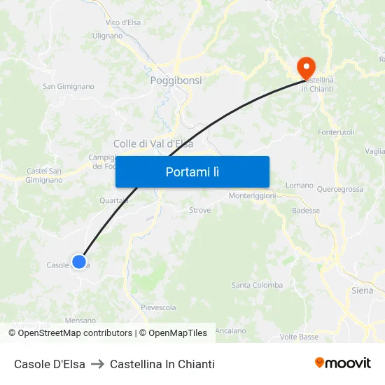 Casole D'Elsa to Castellina In Chianti map