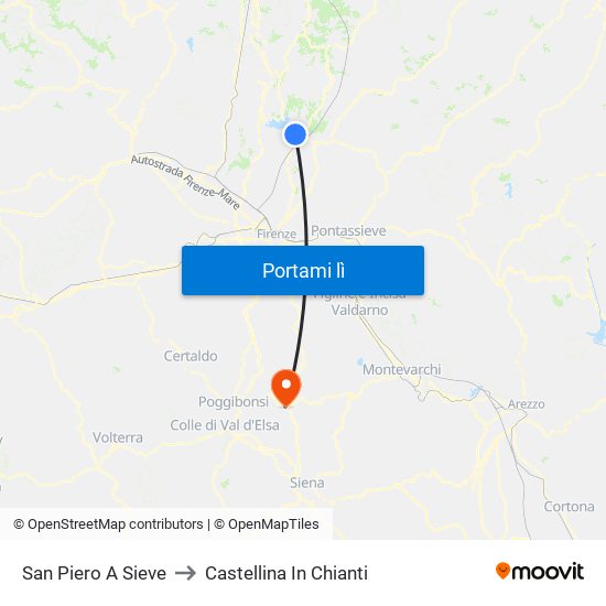 San Piero A Sieve to Castellina In Chianti map