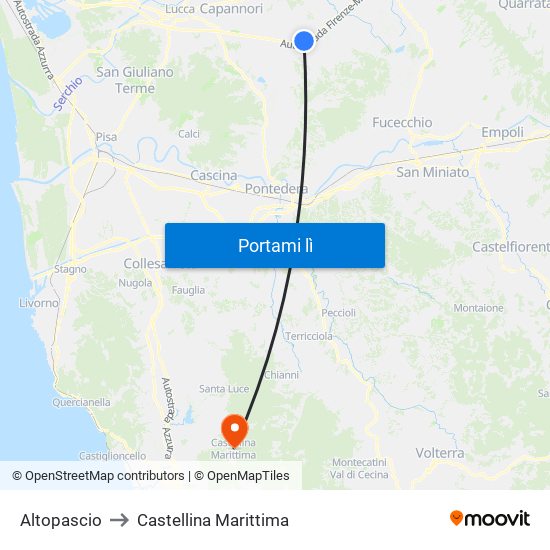 Altopascio to Castellina Marittima map