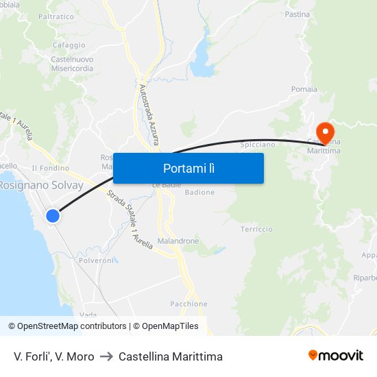 V. Forli',  V. Moro to Castellina Marittima map