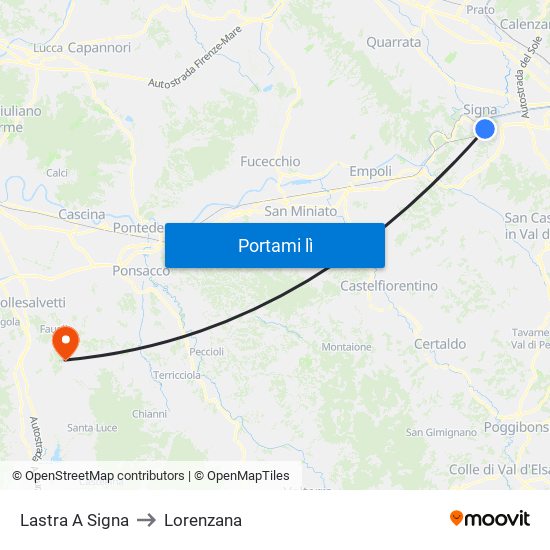 Lastra A Signa to Lorenzana map