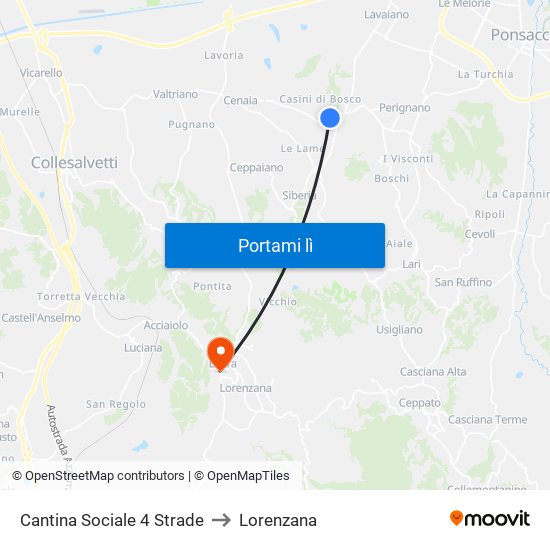 Cantina Sociale 4 Strade to Lorenzana map