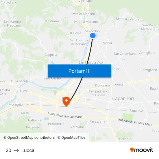 30 to Lucca map