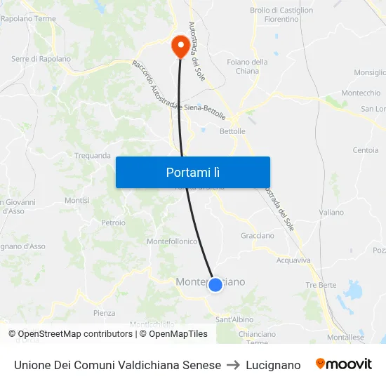 Unione Dei Comuni Valdichiana Senese to Lucignano map