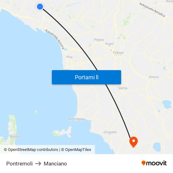 Pontremoli to Manciano map