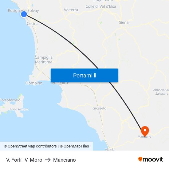 V. Forli',  V. Moro to Manciano map