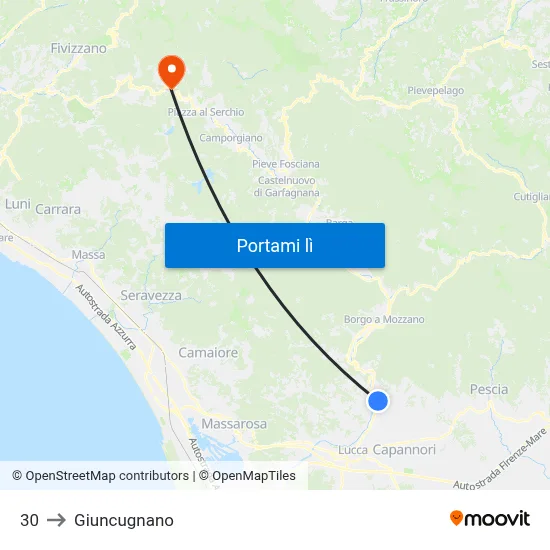 30 to Giuncugnano map