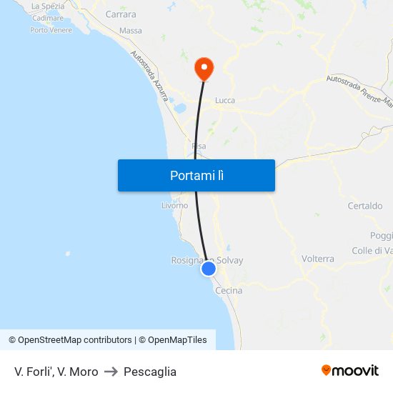 V. Forli',  V. Moro to Pescaglia map