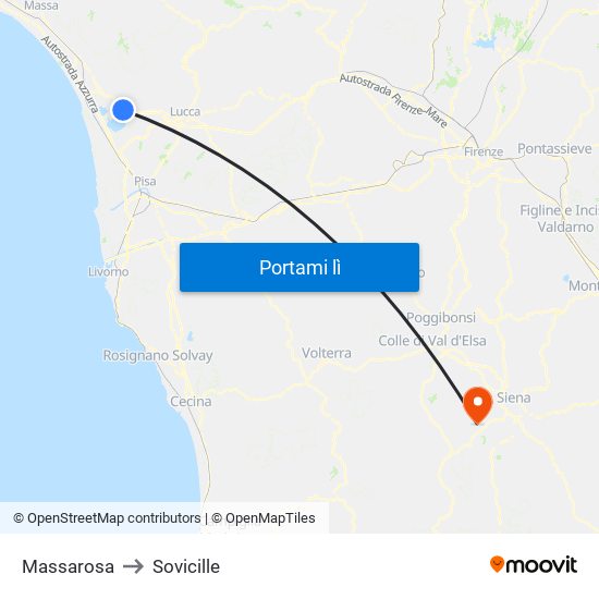 Massarosa to Sovicille map