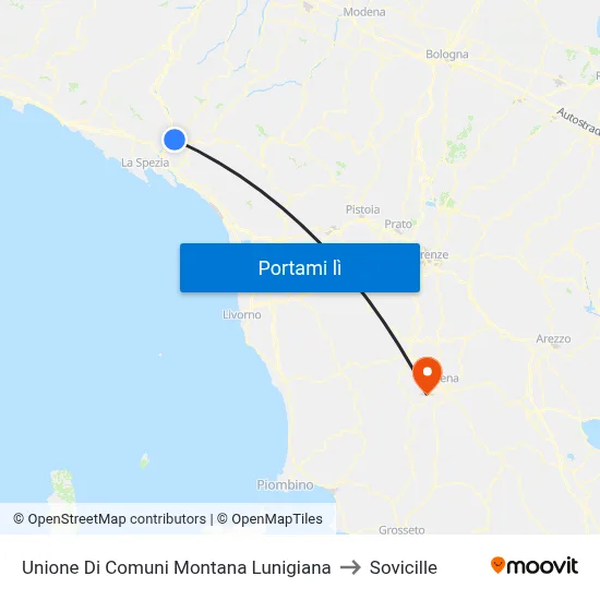 Unione Di Comuni Montana Lunigiana to Sovicille map