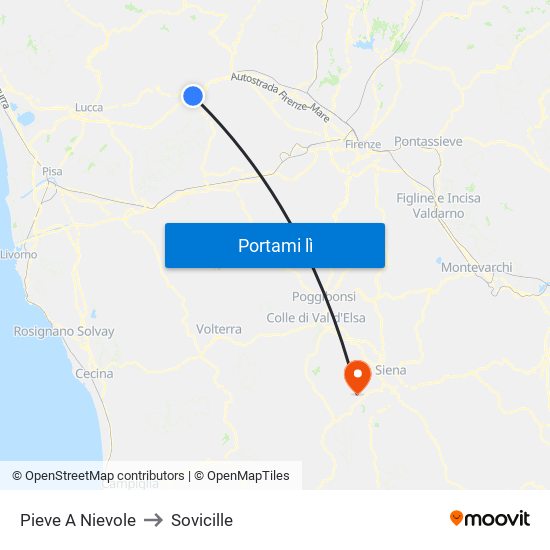 Pieve A Nievole to Sovicille map