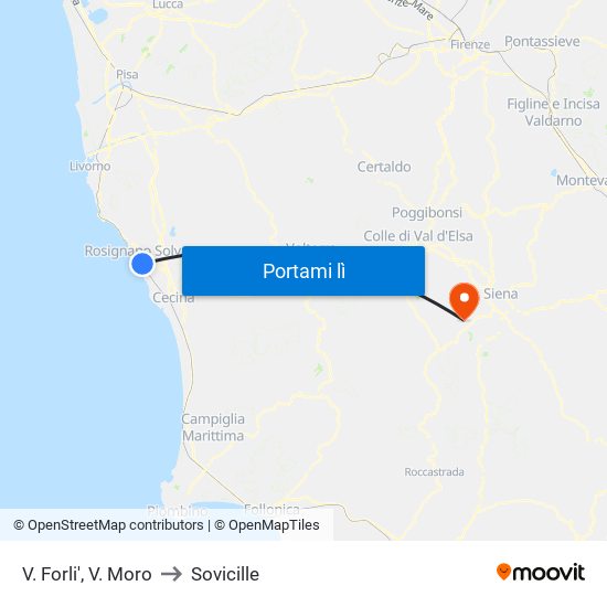 V. Forli',  V. Moro to Sovicille map