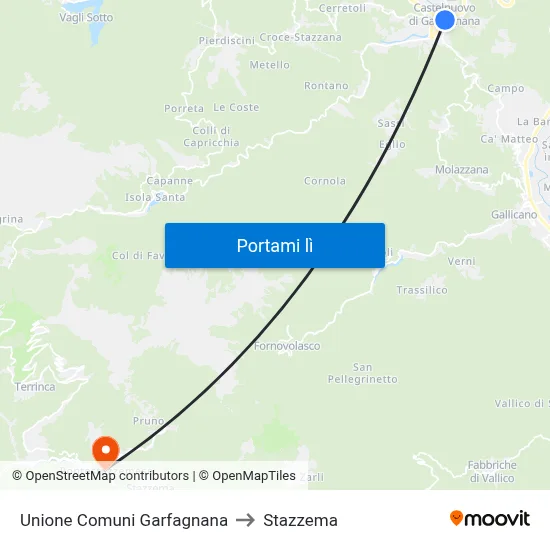 Unione Comuni Garfagnana to Stazzema map