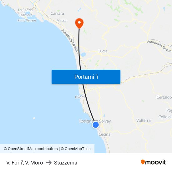 V. Forli',  V. Moro to Stazzema map