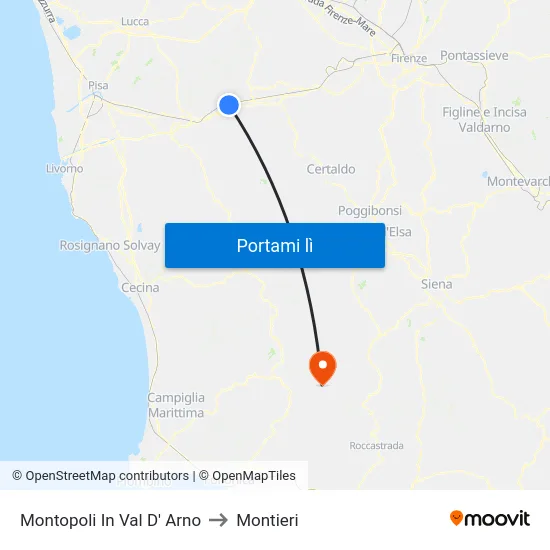 Montopoli In Val D' Arno to Montieri map