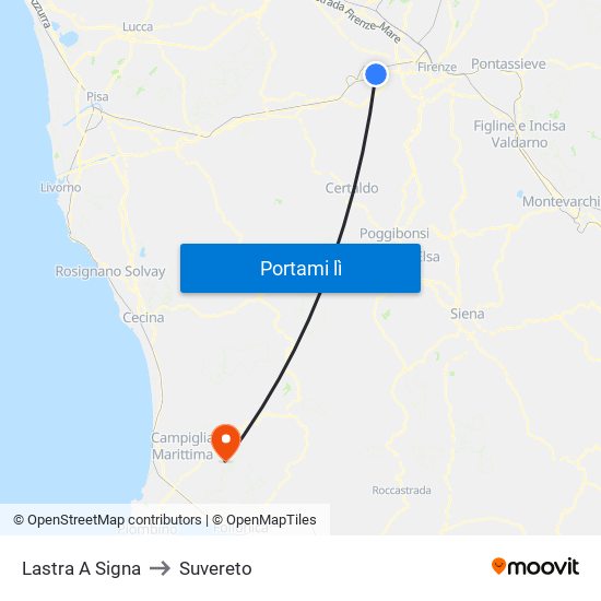 Lastra A Signa to Suvereto map