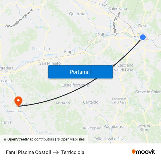 Fanti  Piscina Costoli to Terricciola map