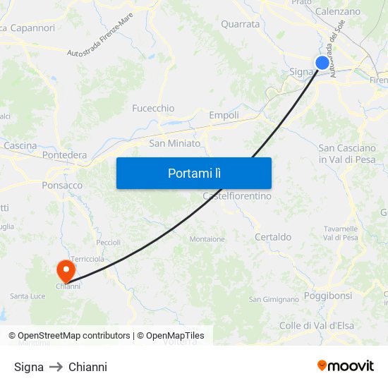 Signa to Chianni map