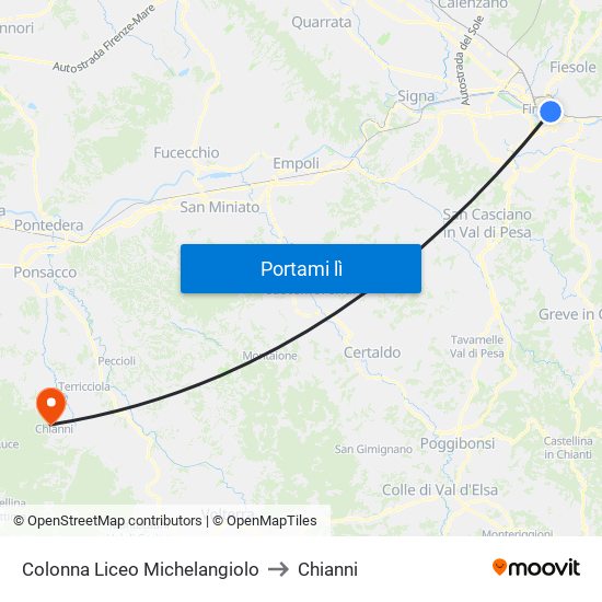 Colonna Liceo Michelangiolo to Chianni map