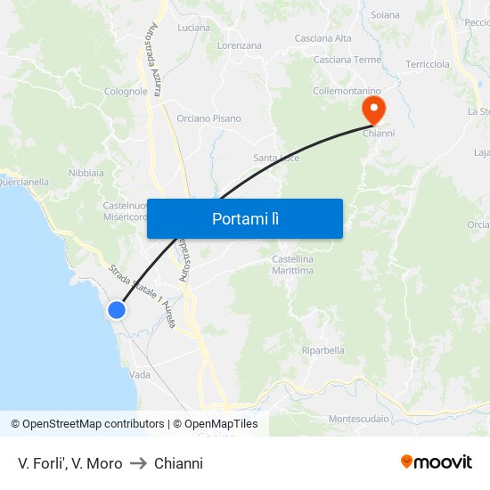 V. Forli',  V. Moro to Chianni map