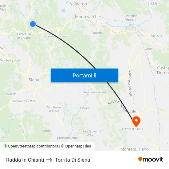 Radda In Chianti to Torrita Di Siena map