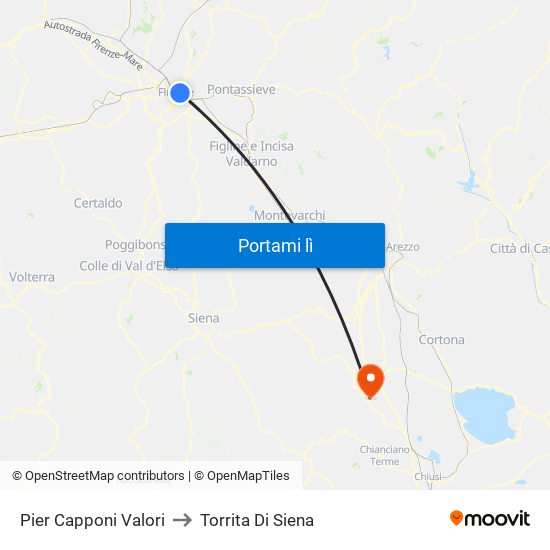 Pier Capponi Valori to Torrita Di Siena map