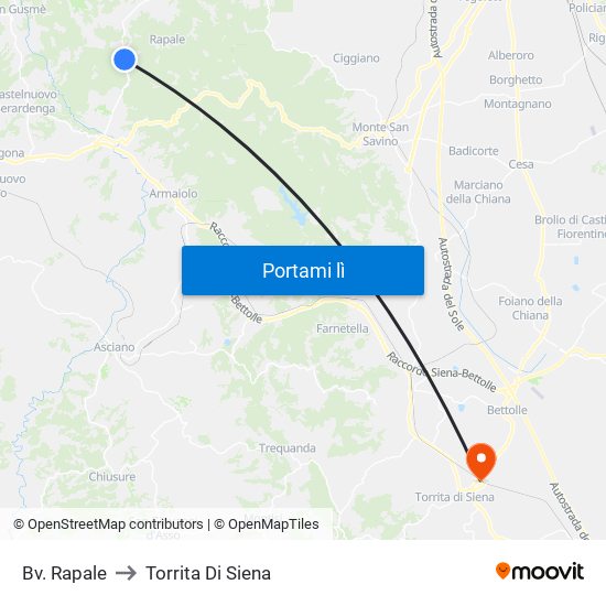 Bv. Rapale to Torrita Di Siena map