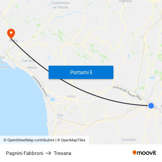 Pagnini Fabbroni to Tresana map
