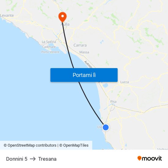 Donnini 5 to Tresana map