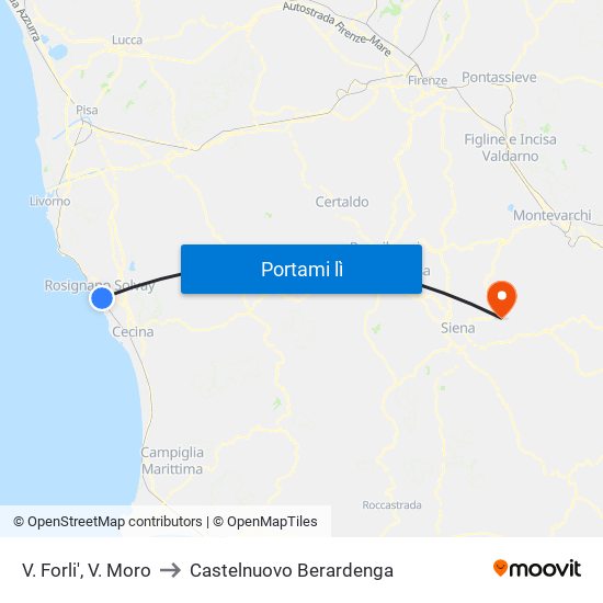 V. Forli',  V. Moro to Castelnuovo Berardenga map