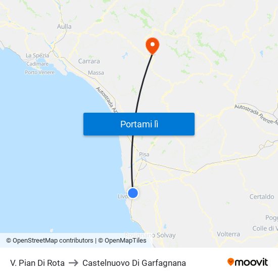 V. Pian Di Rota to Castelnuovo Di Garfagnana map