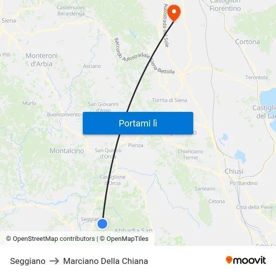 Seggiano to Marciano Della Chiana map