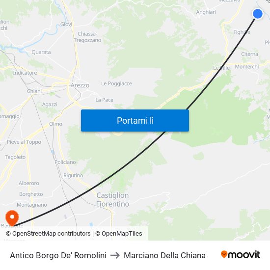 Antico Borgo De' Romolini to Marciano Della Chiana map